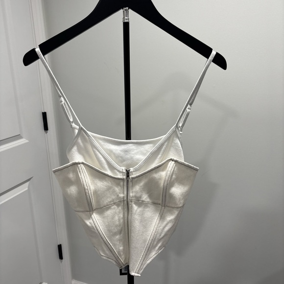 White Fox Boutique Tops - White Fox Boutique Off-White Corset Tank Top
